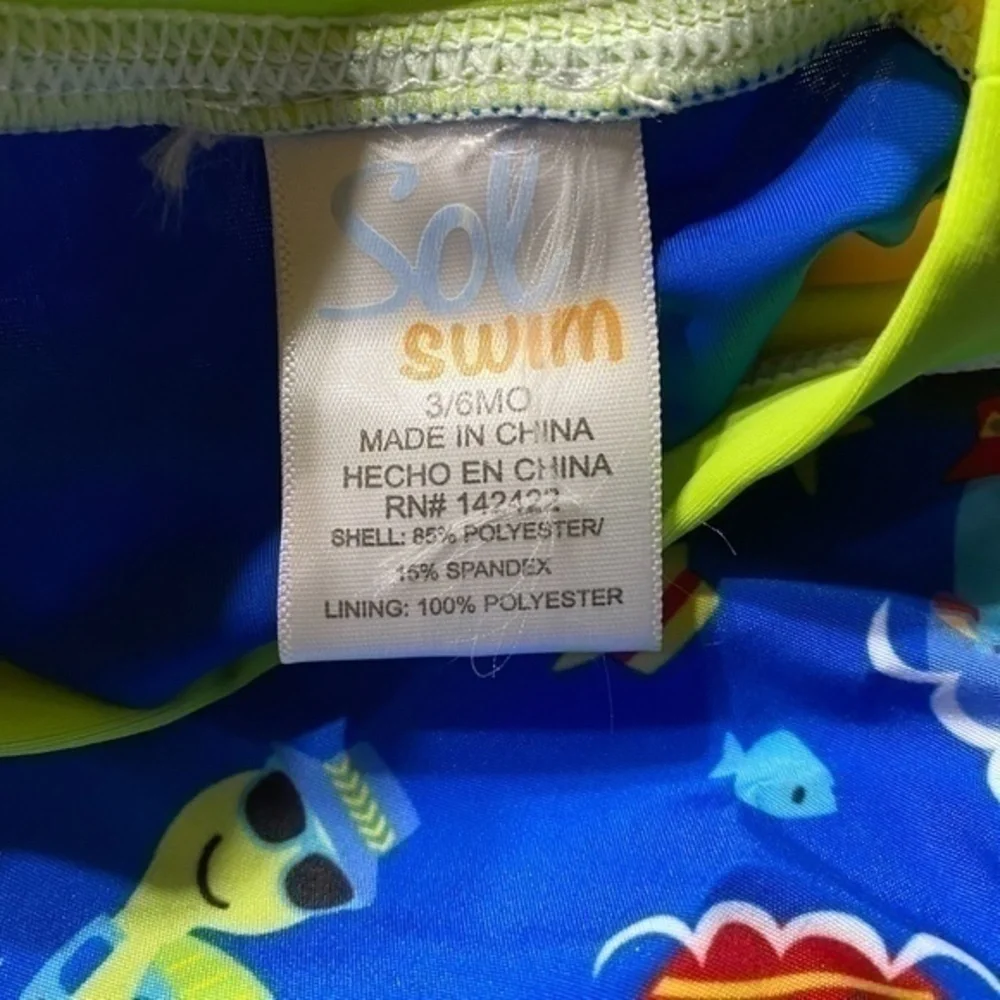 Sol Swim UPF 50 Sun Protection Boys 3/6 Months NWT